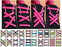 Шнурки ліниві без зав'язування червоні для взуття. 16шт силіконові шнурки еластичні для кросівок, фото 5