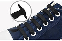 Еластичні шнурки без зав'язок сірі 16шт для взуття. Силіконові шнурки без застібок для кросівок, фото 10