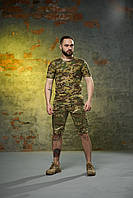 Армейский камуфляжный костюм летний рип стоп военный , Тактический комплект мультикам летний Шорты + Фут arms
