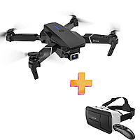 Квадрокоптер с камерой E88Pro WI Fi 1080P HD детский коптер + VR очки виртуальный реальности Shinecon