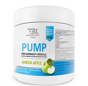 Передтренувальний комплекс Pump Pre-Workout Formula green apple Bodyperson Labs 250 г