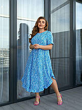 Літнє плаття довгі вільні рукави жатка розміри батал, фото 2