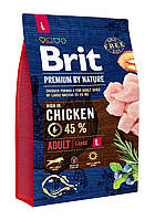 Сухой корм Брит Brit Premium Adult L для взрослых собак крупных пород, 3 кг