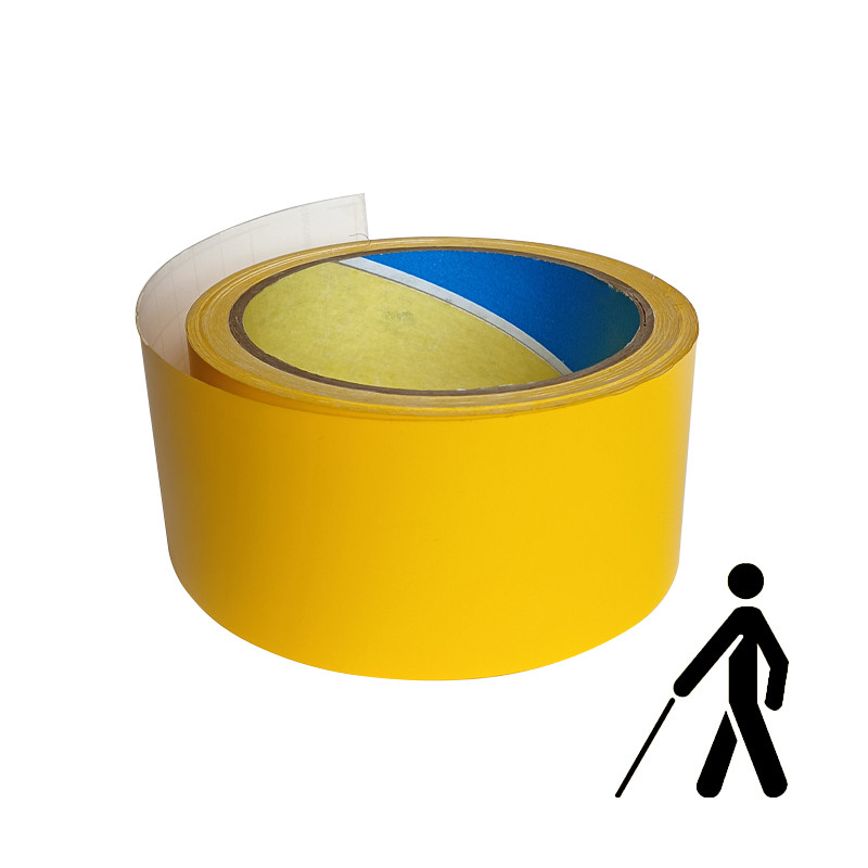 Сигнальна жовта стрічка для маркування дверей самоклеюча (рулон 10м х 10см)