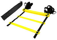 Координаційна драбина EasyFit 10 м жовта, Драбина для кросфіту якісна, Драбина для кросфіту