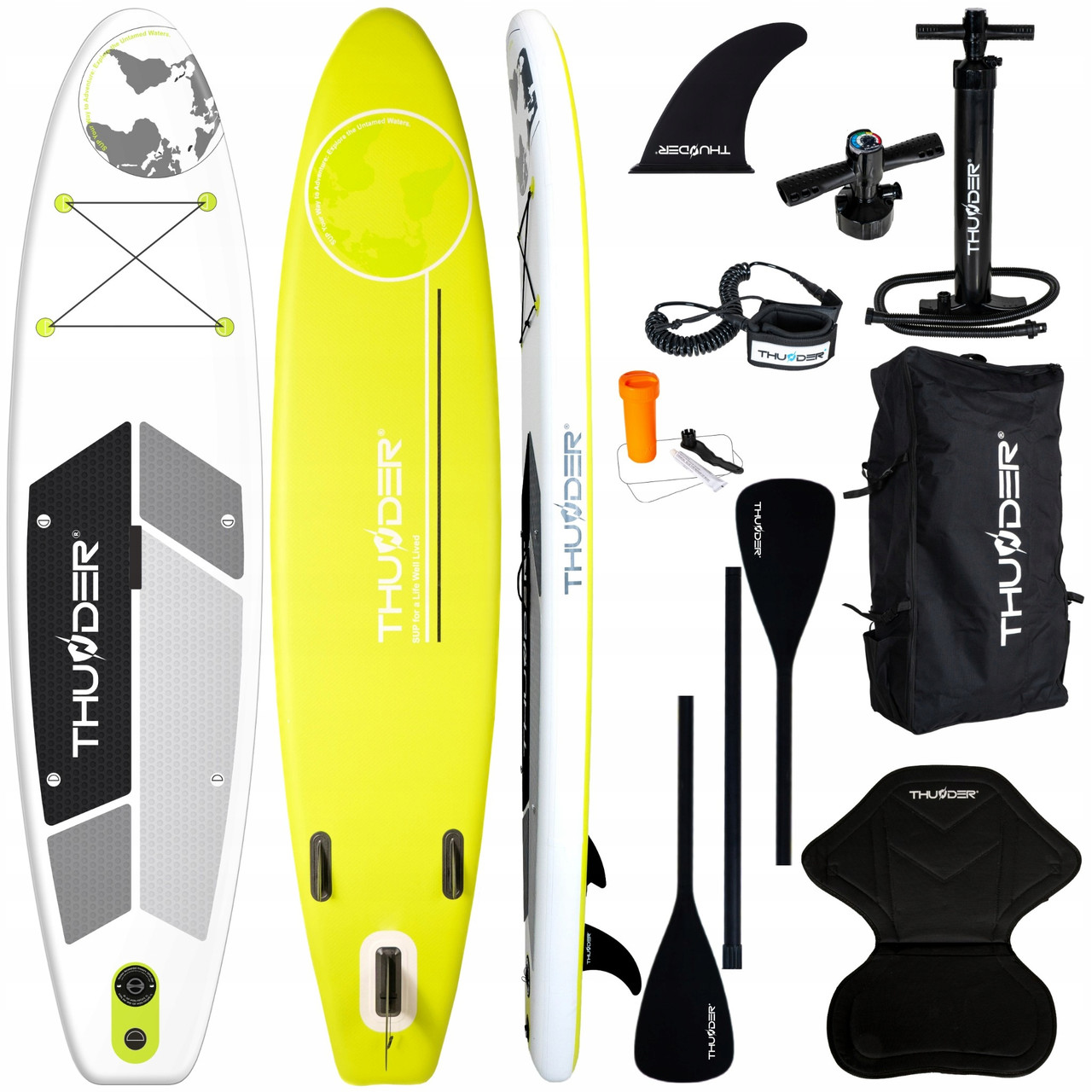 Надувна SUP дошка THUNDER Planet 320 см з веслом Lime