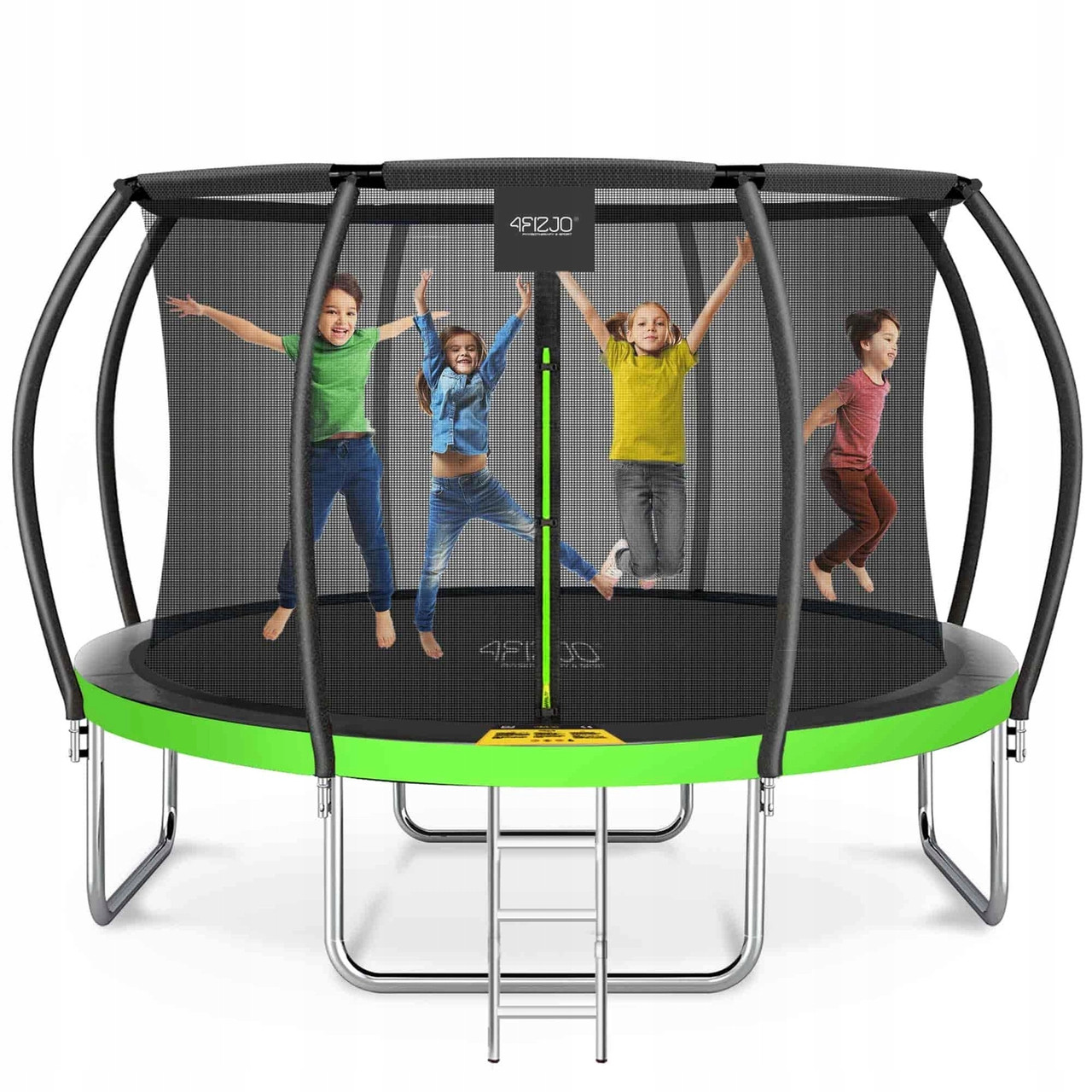 Батут із внутрішньою сіткою 4FIZJO PRO 14FT 435 см Black/Green (P-5907739314192)