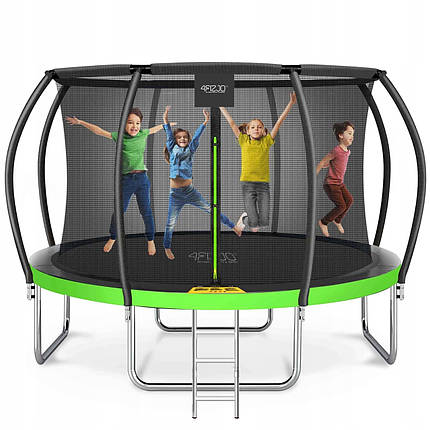 Батут із внутрішньою сіткою 4FIZJO PRO 14FT 435 см Black/Green (P-5907739314192), фото 1