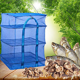 Підвісна сушарка для продуктів на 4 яруси Сітка для сушіння риби грибів овочів та фруктів 35х35