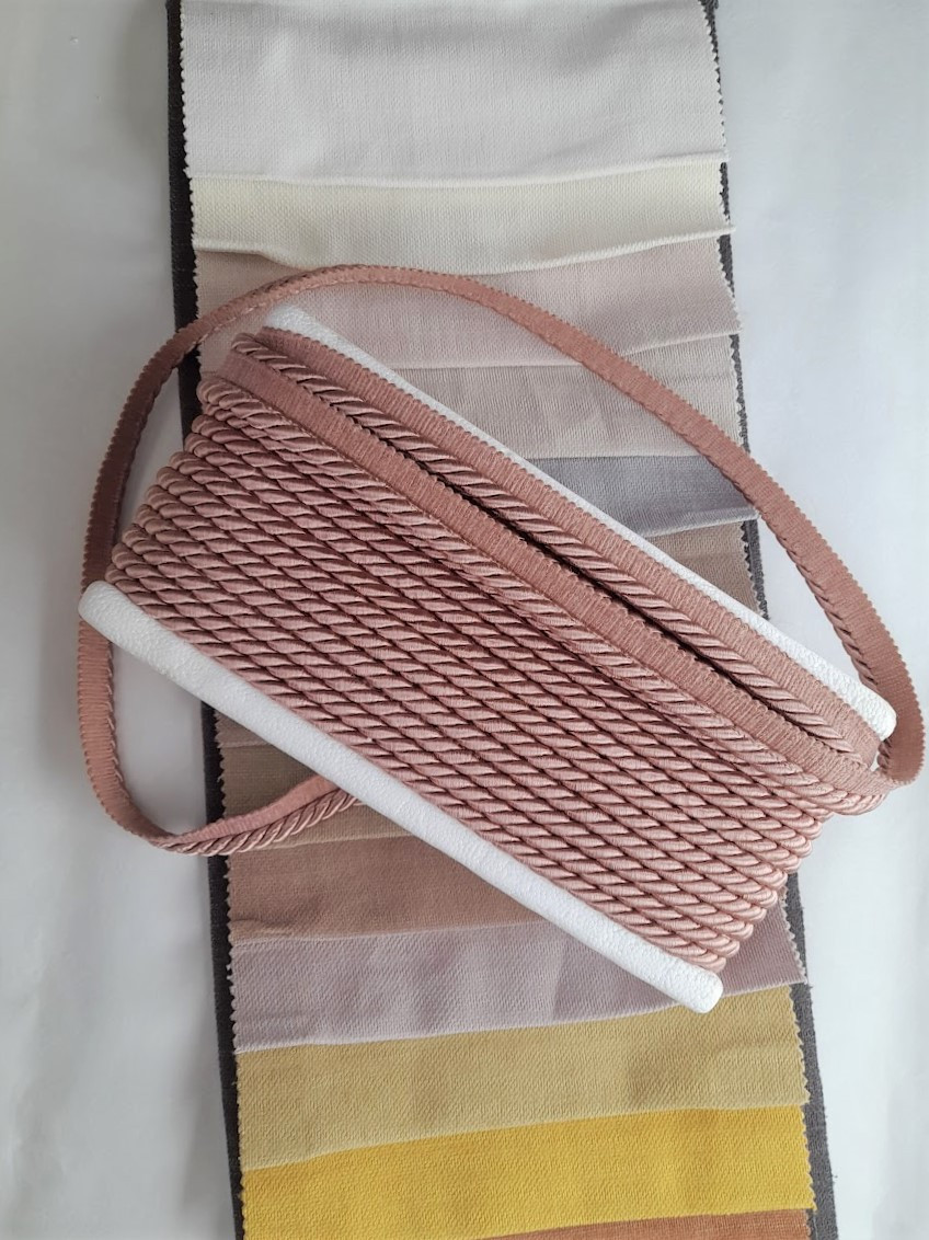 Шнур декоративний із кантом F1-8мм кол.крем-пудра (Польща), фото 1