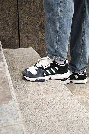 Кросівки чоловічі Adidas Nite Jogger Black White Green Адідас Найт Джогер Блек Вайт Грін 41, фото 2