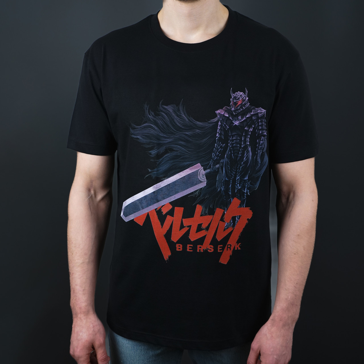 Футболка з принтом Berserk Гатс у броні Берсерка S Чорний, фото 1