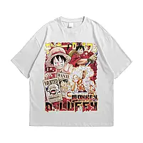 Футболка з принтом Аніме One Piece Monkey D Luffy L Білий, фото 3