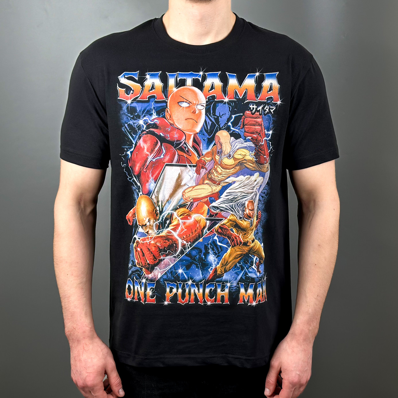 Футболка з принтом Аніме One Punch Man Saitama L Чорний, фото 1