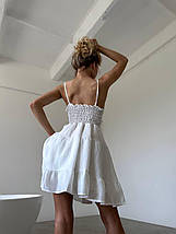 Літня сукня на бретелях льон жатка р.42-46, фото 4