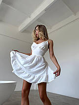 Літня сукня на бретелях льон жатка р.42-46, фото 3