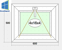 Окно пластиковое фрамужное. Форточка 500 х 500 эконом 600