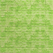 Декоративна 3D панель самоклейка під цеглу Зелений мармур 700х770х5мм (064).