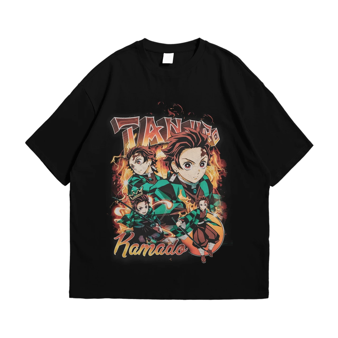 Футболка з принтом Аніме Demon Slayer - Tanjiro Kamado M Чорний, фото 1