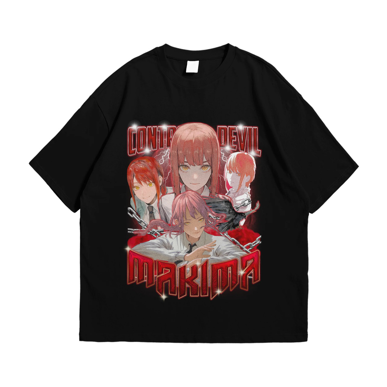 Футболка з принтом Аніме Людина-бензопила Chainsaw Man Makima L Чорний, фото 1