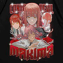 Футболка з принтом Аніме Людина-бензопила Chainsaw Man Makima L Чорний, фото 2