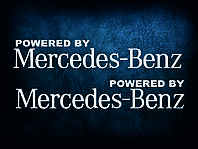 Наклейка плотерная 2 шт Powered by MERCEDES 60*10 см цвет на выбор как и размер