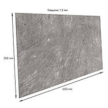 Самоклеюча вінілова плитка сріблястий мармур, ціна за 1 шт. (СВП-103) Глянець. №290., фото 2
