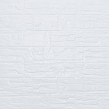 Самоклеюча декоративна 3D панель камінь Біла рвана цегла700х770х5мм (155).