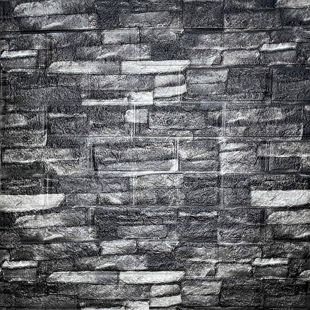 Панель самоклеюча декоративна 3D, під цеглу сірий піщаник матовий 700х770х5мм (059M)., фото 2