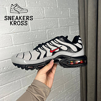 Мужские кроссовки Nike Air Max TN Plus Grey Red Black, Демисезонные кроссовки Найк Аир Макс ТН Плюс