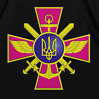 Футболка з патріотичним принтом Емблема ГШ ЗСУ XL Чорний, фото 2