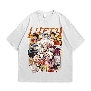Футболка з принтом Аніме One Piece - Monkey D. Luffy M Білий, фото 1