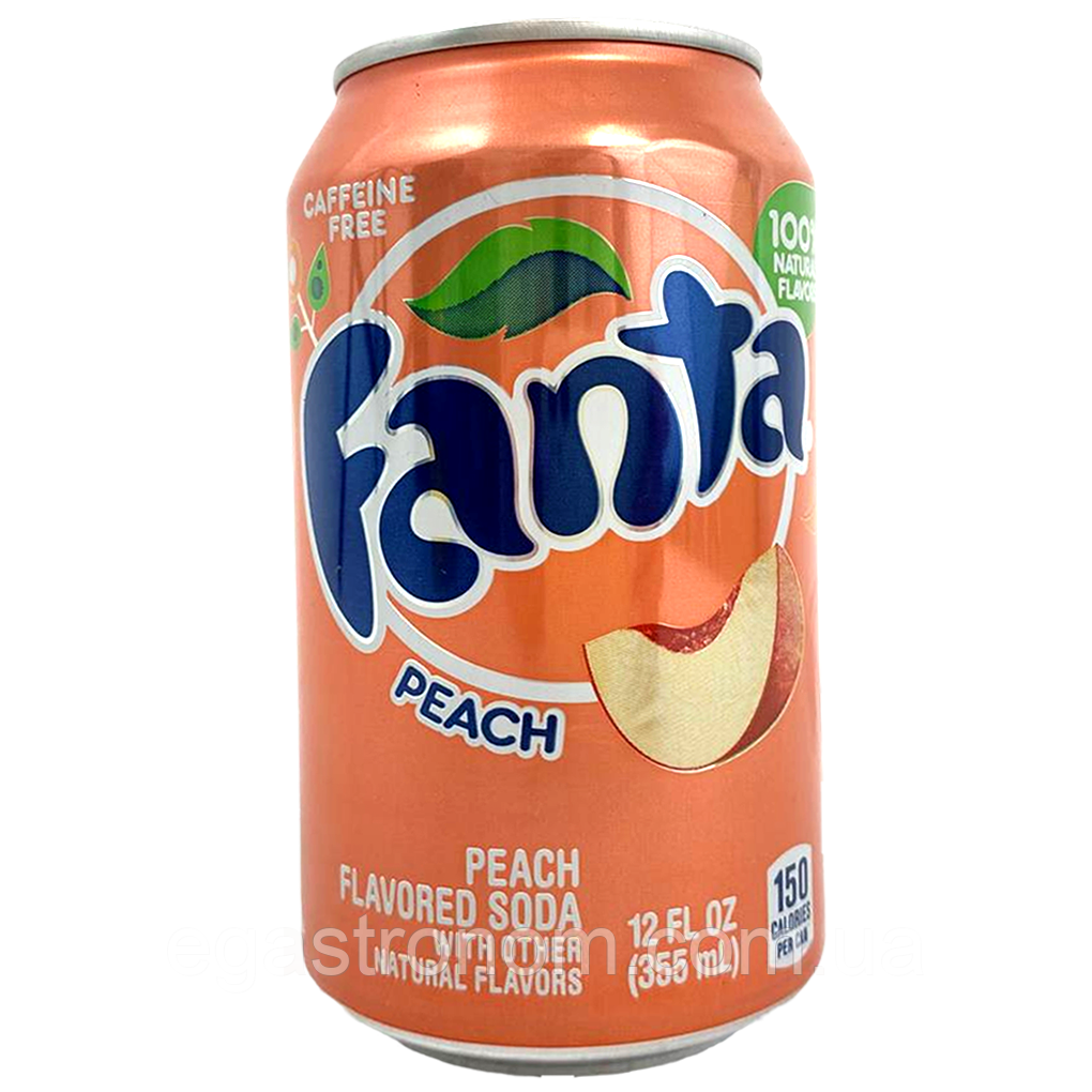 Напій газований персик Фанта Fanta peach ж/б 355ml 12шт/ящ (Код: 00-00016242), фото 1