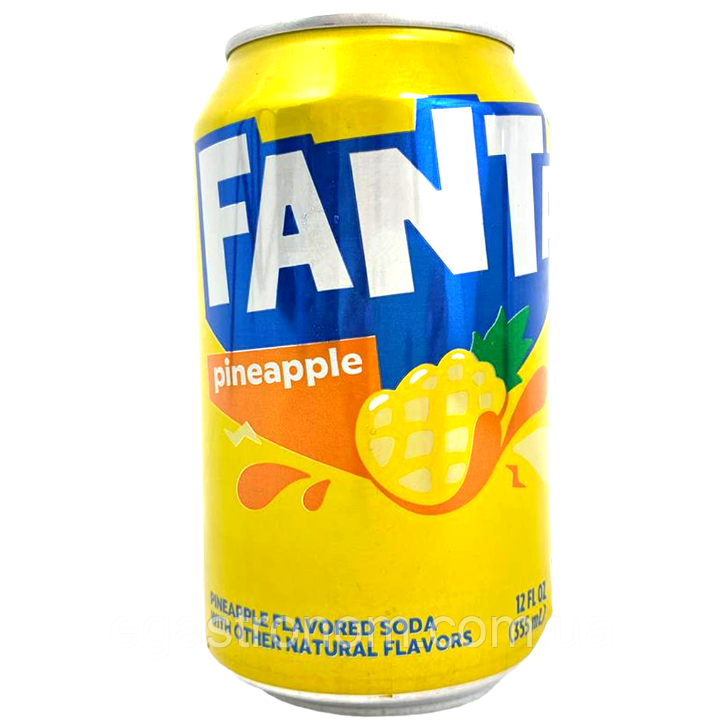 Напій газований ананас Фанта Fanta pineapple ж/б 355ml 12шт/ящ (Код: 00-00016243), фото 1
