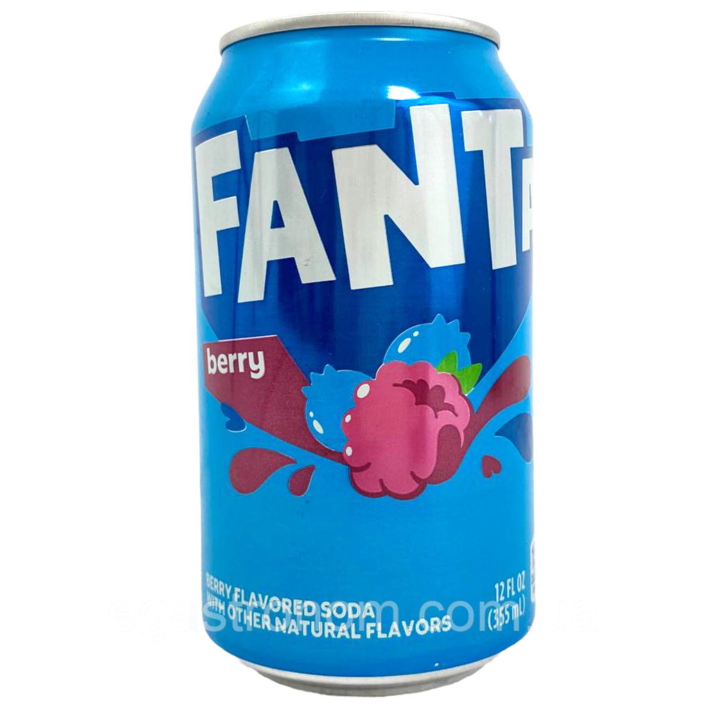 Напій газований ягоди Фанта Fanta berry ж/б 355ml 12шт/ящ (Код: 00-00016244), фото 1