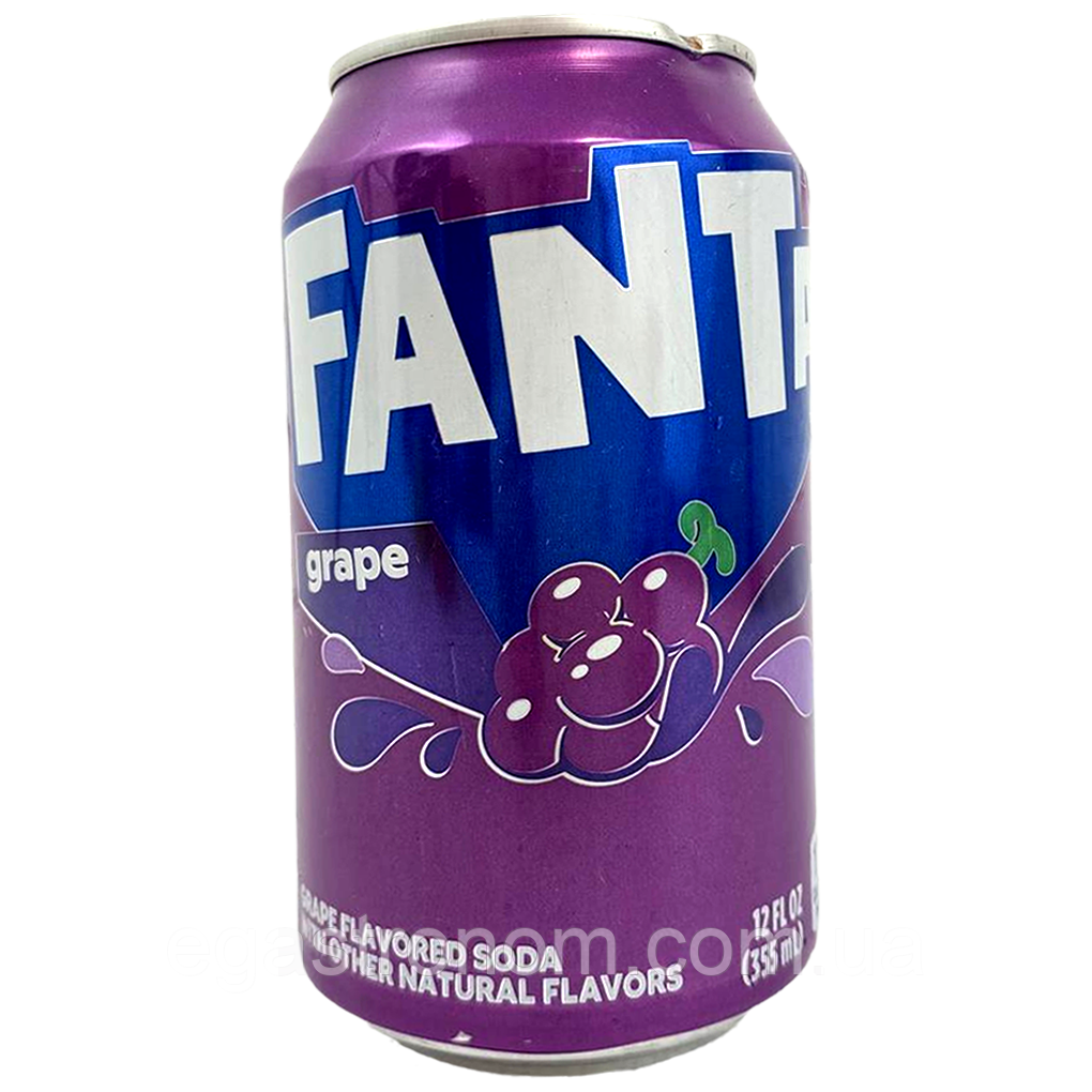 Напій газований виноград Фанта Fanta grape ж/б 355ml 12шт/ящ (Код: 00-00016246)