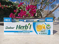 Зубная паста Хербала соль лемон Dabur Herb'l Clove 140мл + зубная Щетка Египетская