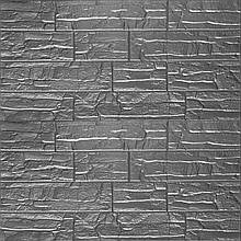 Самоклеюча 3D панель культурний камінь срібло 700x770x5мм (156).