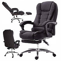 Компьютерное офисное кресло BOSS с подставкой для ног Черное кресло для офиса KO22CZ Ткань