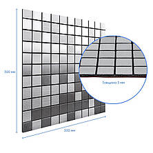 Самоклеюча алюмінієва плитка срібна мозаїка 300х300х3мм. №1167 (D)., фото 3