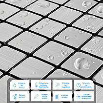 Самоклеюча алюмінієва плитка срібна мозаїка 300х300х3мм. №1167 (D)., фото 2