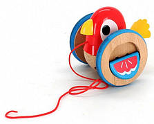 Дерев'яна каталка Пташеня Hape E0360 розвиваюча дерев'яна іграшка з дерева для малюків