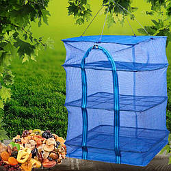 Сушарка підвісна для продуктів на 4 яруси Сітка для сушіння риби грибів овочів та фруктів 35х35