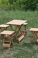 Розкладний дерев'яний столик (72х72)