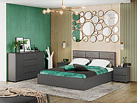 Комплект меблів у спальну кімнату, спальний комплект ліжко + приліжкові тумби + комод Лайт 2 Еверест