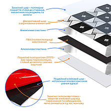 Самоклеюча алюмінієва плитка чорно-срібна зі стразами 300х300х3мм. №1773 (D)., фото 2