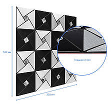 Самоклеюча алюмінієва плитка чорно-срібна зі стразами 300х300х3мм. №1773 (D)., фото 3