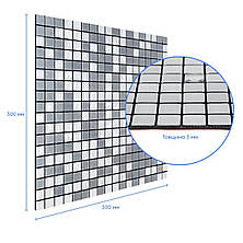 Самоклеюча алюмінієва плитка срібна мозаїка зі стразами 300х300х3мм. №1824 (D)., фото 3