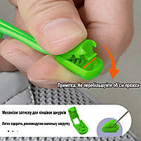 Нейлонові чорні шнурки для кросівок. Еластичні шнурки довгі 120см для взуття. Шнурки із застібкою, фото 4