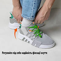 Шнурки взуттєві нейлонові без блакитних зав'язок. Гумові шнурки еластичні з фіксатором для кросівок, фото 7
